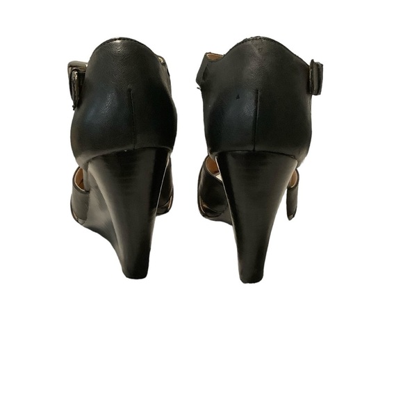 Nine West black faux leather straps sandals size‎ 10 - Picture 6 of 6